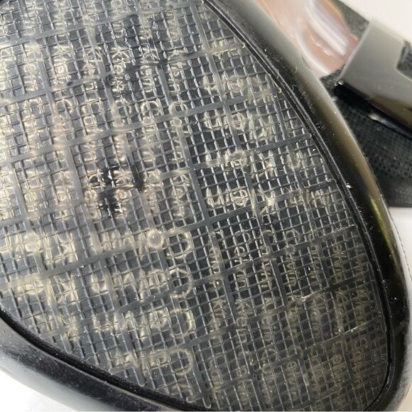 CALVIN KLEIN Women's Black Sue Mini Square Print Peep Toe Wedge Pumps Size 9M - Picture 7 of 10